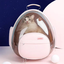Load image into Gallery viewer, Castronaut Space Pink Cat Backpack | Cat in Clear Cat Backpack | MissyMoMo
