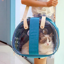 Load image into Gallery viewer, MiniMo Cat Carrier | Blue Cat Bag with Window | MissyMoMo
