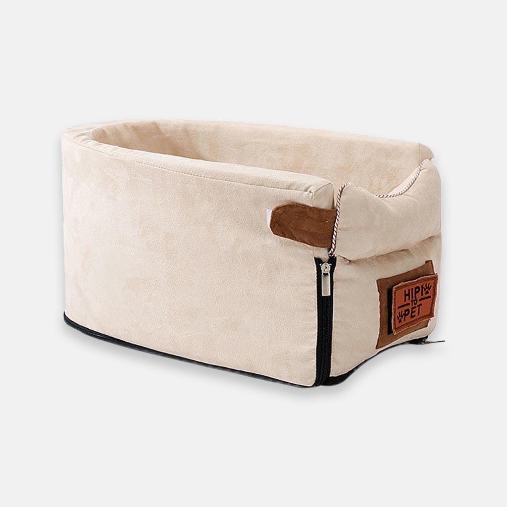 Purry Cat Car Seat Carrier In Beige Fabric | MissyMoMo