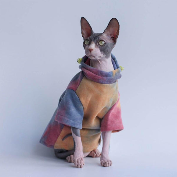 Hypurr Tie Dye Cat Hoodie II | Cat Clothes for Sphynx | MissyMoMo