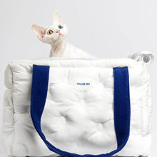 Load image into Gallery viewer, Wulee Cat Shoulder Bag | Cat in White Cat Carrier | MissyMoMo
